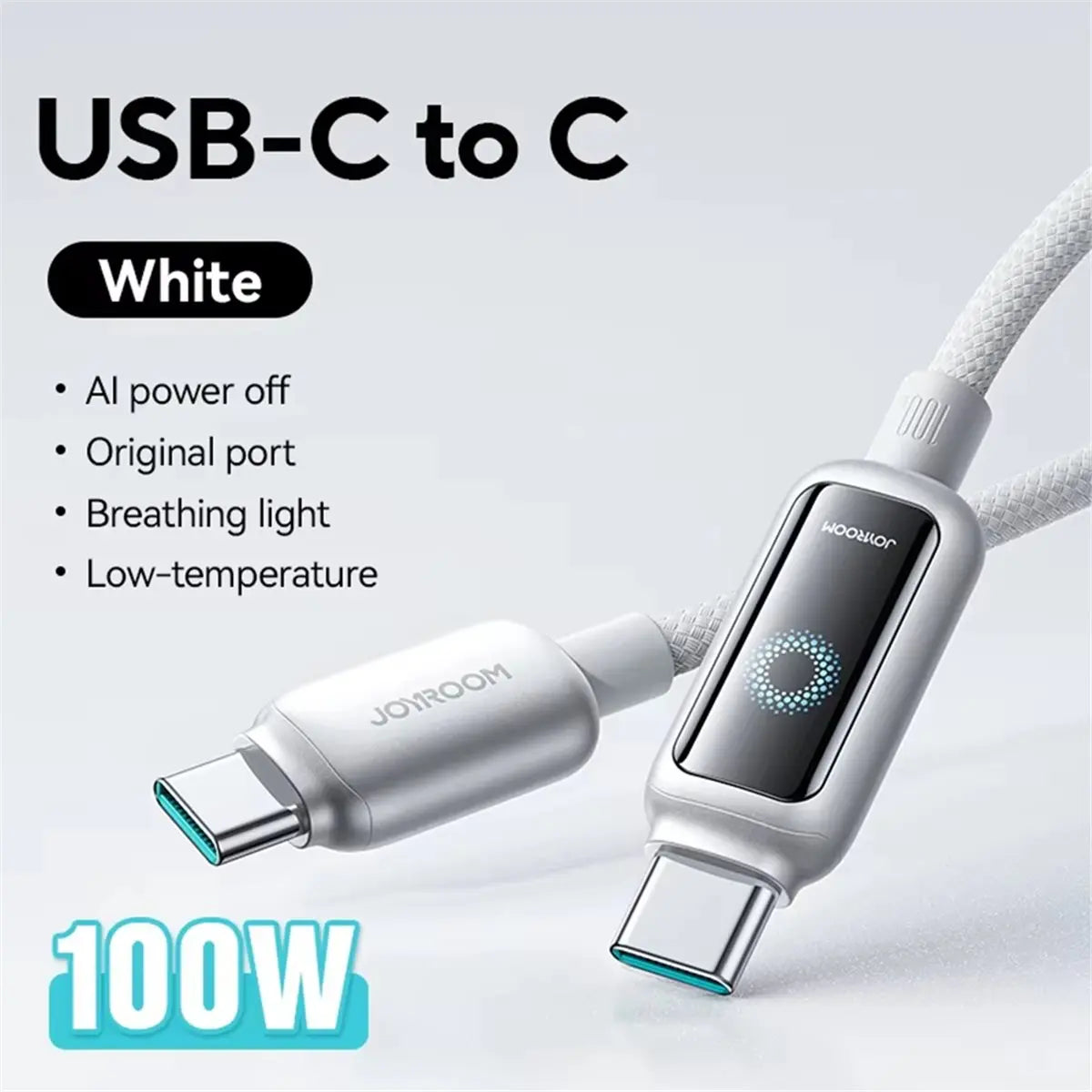 -[T637C Digital] 100W Fast Charging Cable USB Type-C to Type-C Cable with Automatic Power Off for /// A