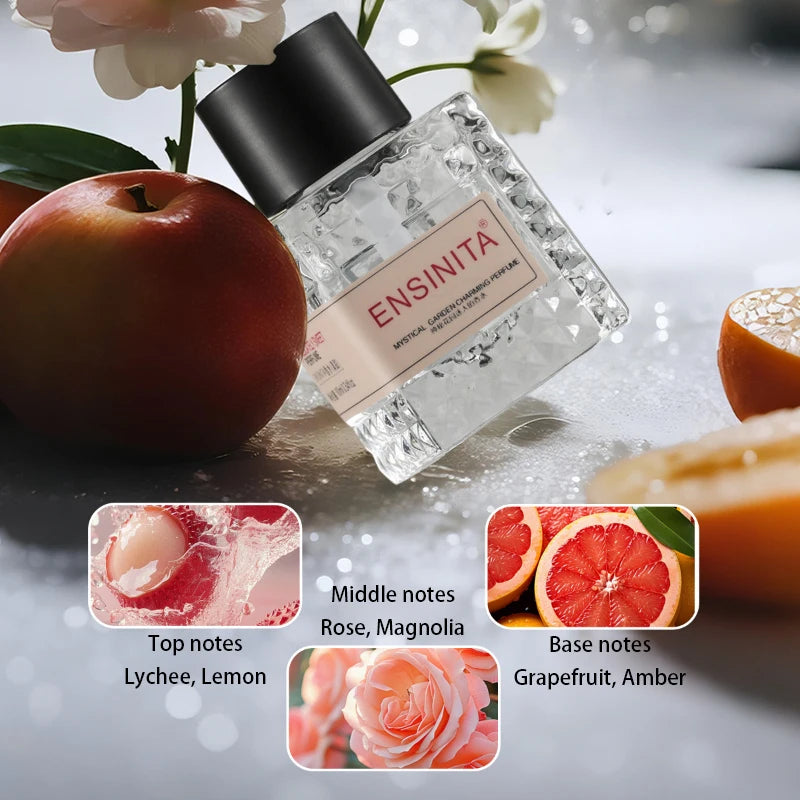 Premium Unisex Charming Perfume Alcohol-free Fresh Rose Peach Floral Fruity Eau De Toilette Exquisite Romantic Fragrance