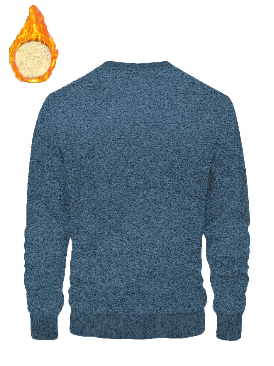 Lamb Fleece Round Neck Top for Men in Winter with Thick and Warm Fleece Hoodie