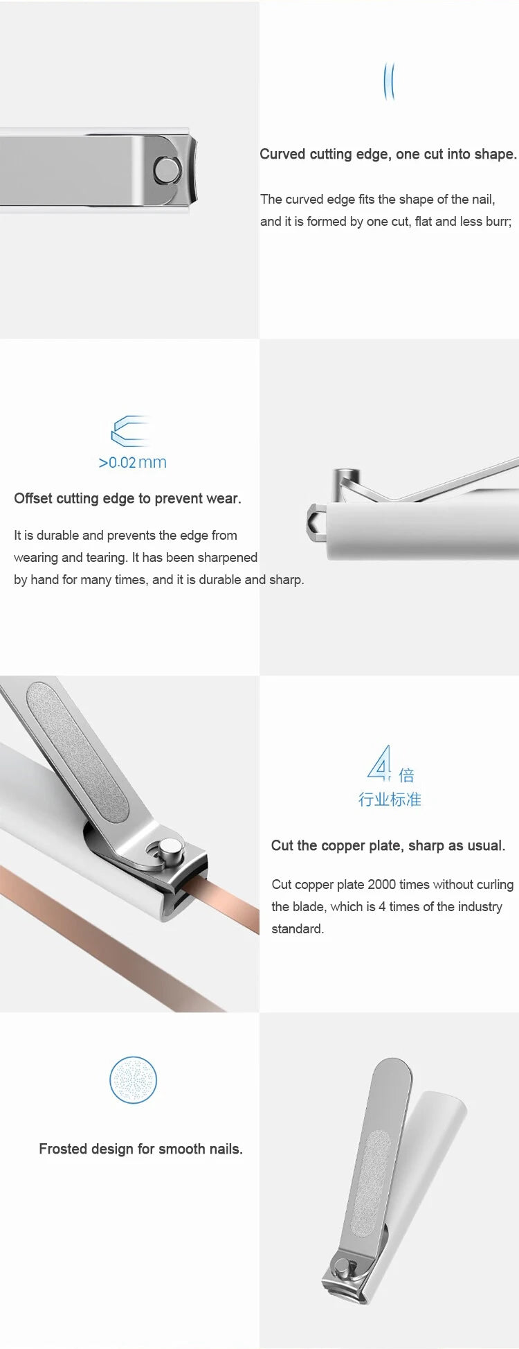 Mijia Anti-Splash Nail Clipper 420 Stainless Steel Sharp Durable Portable Pedicure Trimmer Nails File with Storage Shell