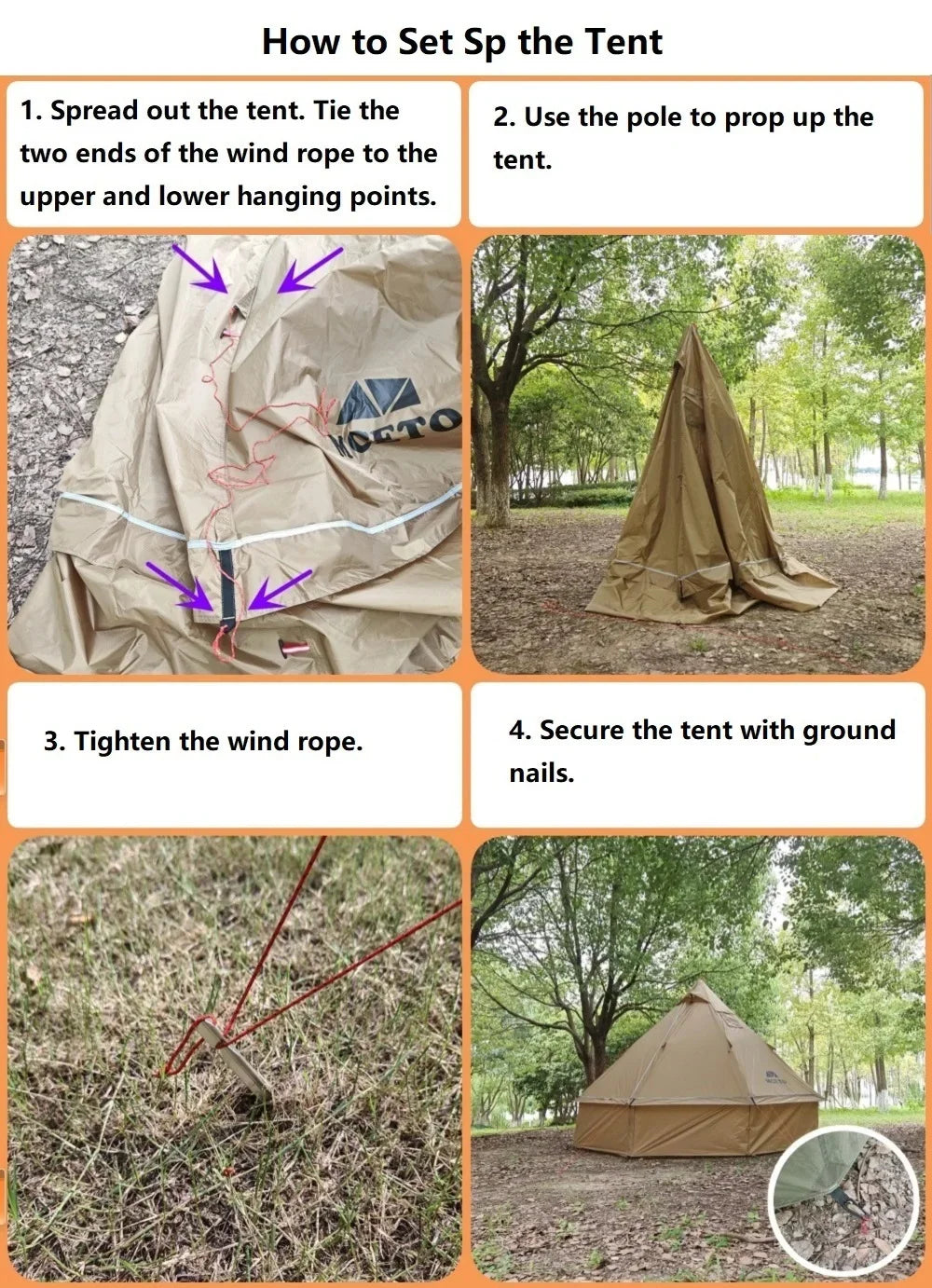 Ultralight Mongolian Yurt Tent Camping Pyramid Tent Outdoor Winter Tent With Chimney Hole  Hiking Backpacking Hot Tent Teepee