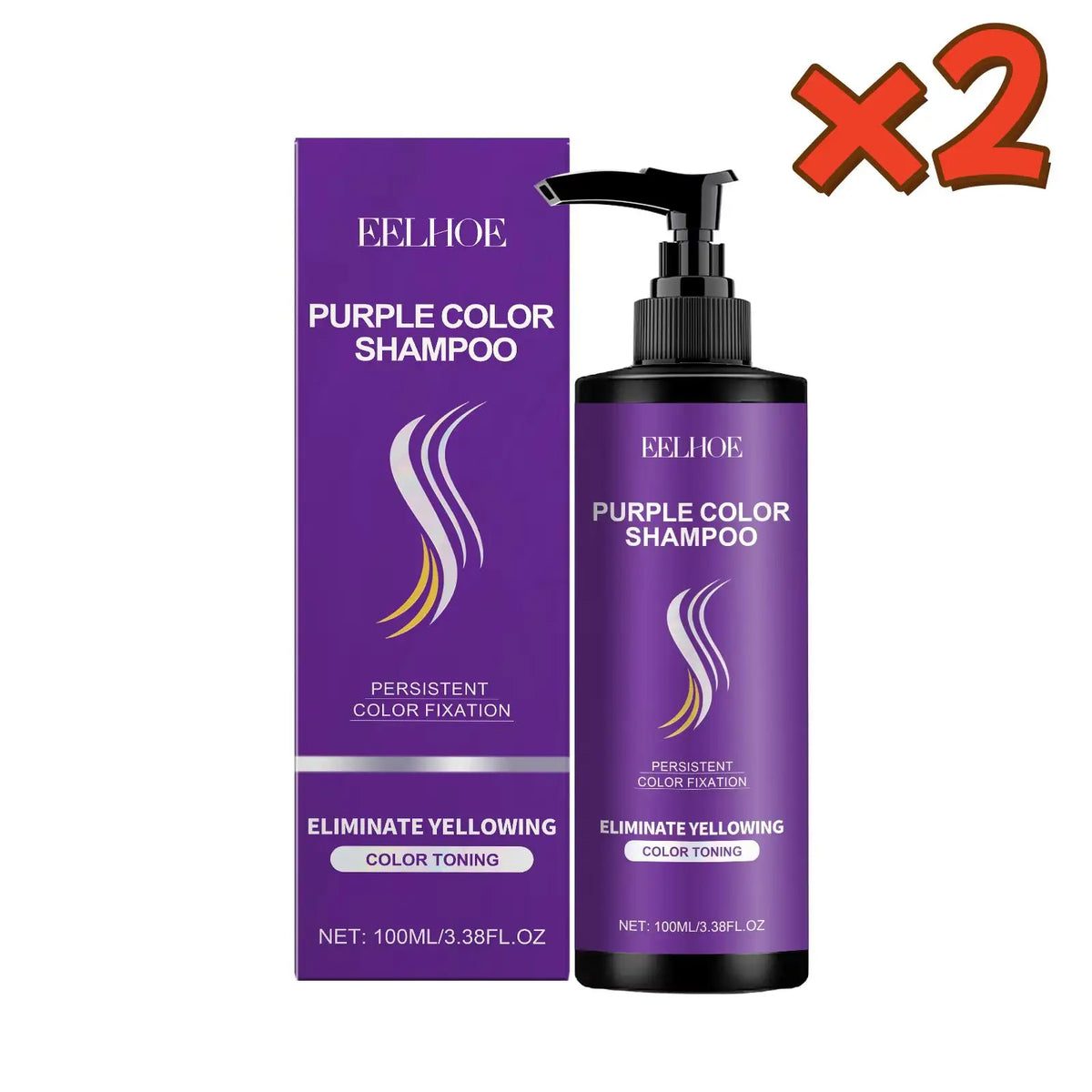 EELHOE Purple Toning Shampoo Color Care Nourishing Moisturizing Brass Neutralizer For Blonde Silver Hair Daily