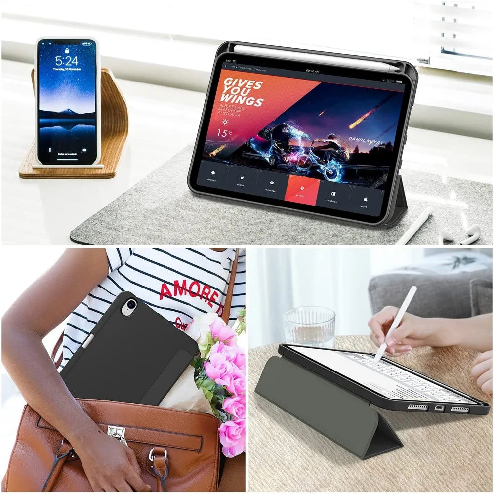 Smart Case For iPad Mini 7 2024 A17 pro 8.3"Mini 6 2021 8.4 A2567 6th Generation Pencil Holder Case iPad Mini 7th 6th Generation