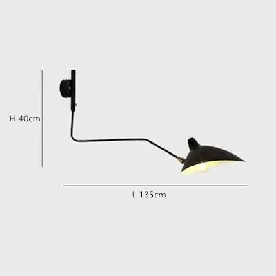 French Design Wall Sconce Lamp Long Arm Led Light with Angle Adjustable for Living Room Bedroom