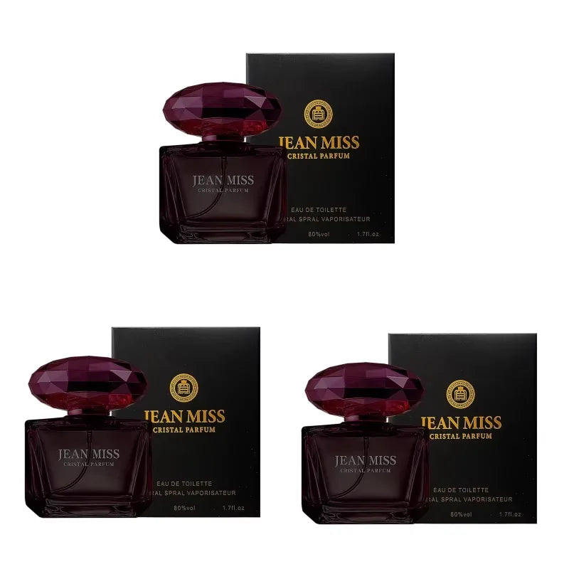 Luxury JEAN MISS Perfume for Women, Elegant Teardrop Bottle with Crystal Diamond Cap, Romantic Floral Long Lasting Eau de Parfum