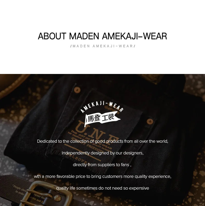Maden 12.8oz Black Washed Denim Jeans Men's Vintage Mid Rise Straight Classic Casual Zip Fly Pants for Autumn Versatile Trousers