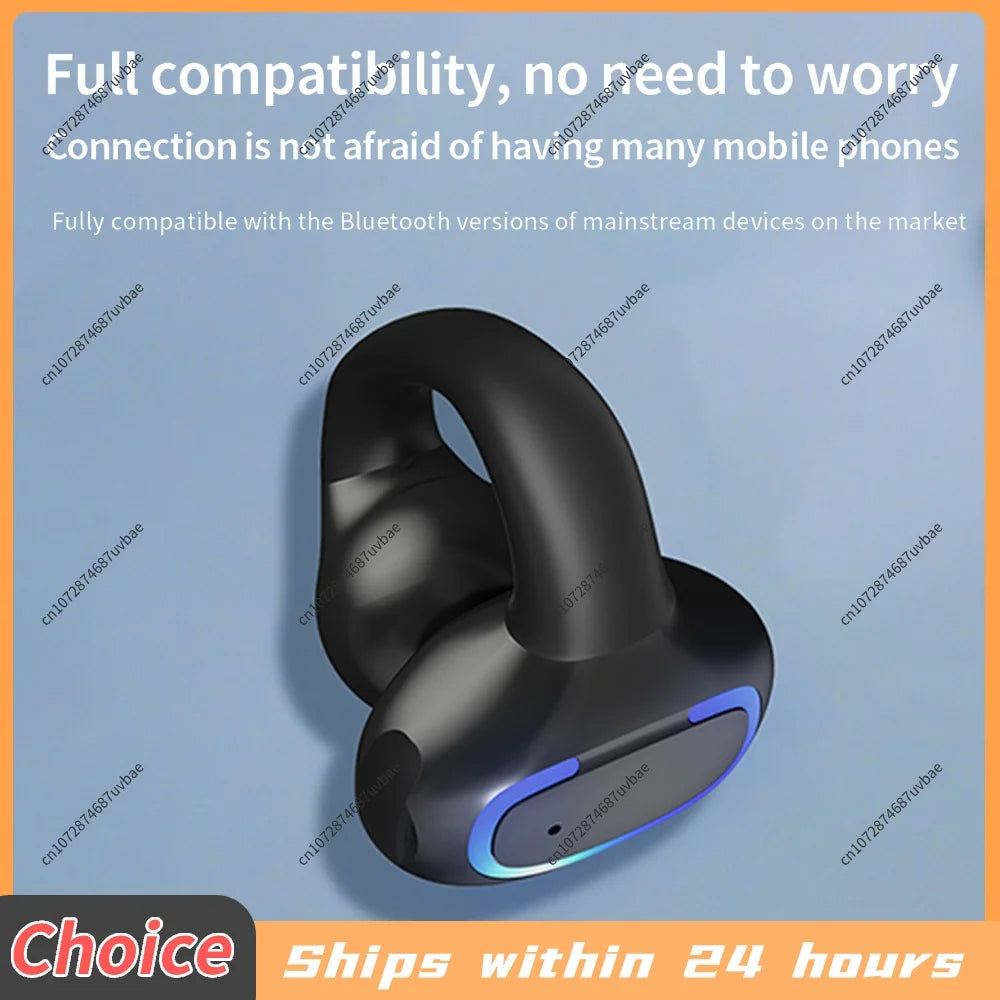 Bluetooth 5.4 Earphone Ear Clip Headphones Multi-Purpose BT Sports Headphones Waterproof Sports Stereo Earbuds Earring Ear Hook