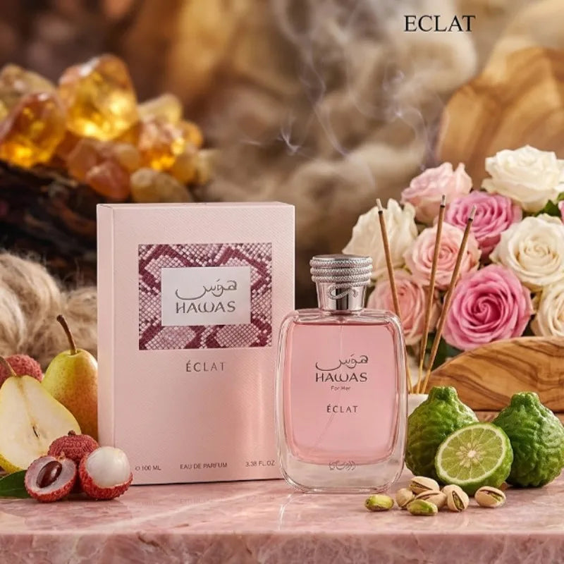 HAWAS 100ML Unisex Eau De Parfum Long Lasting Arabic Perfume Fruity Floral Woody Fresh Sweet Luxury Fragrance Collection