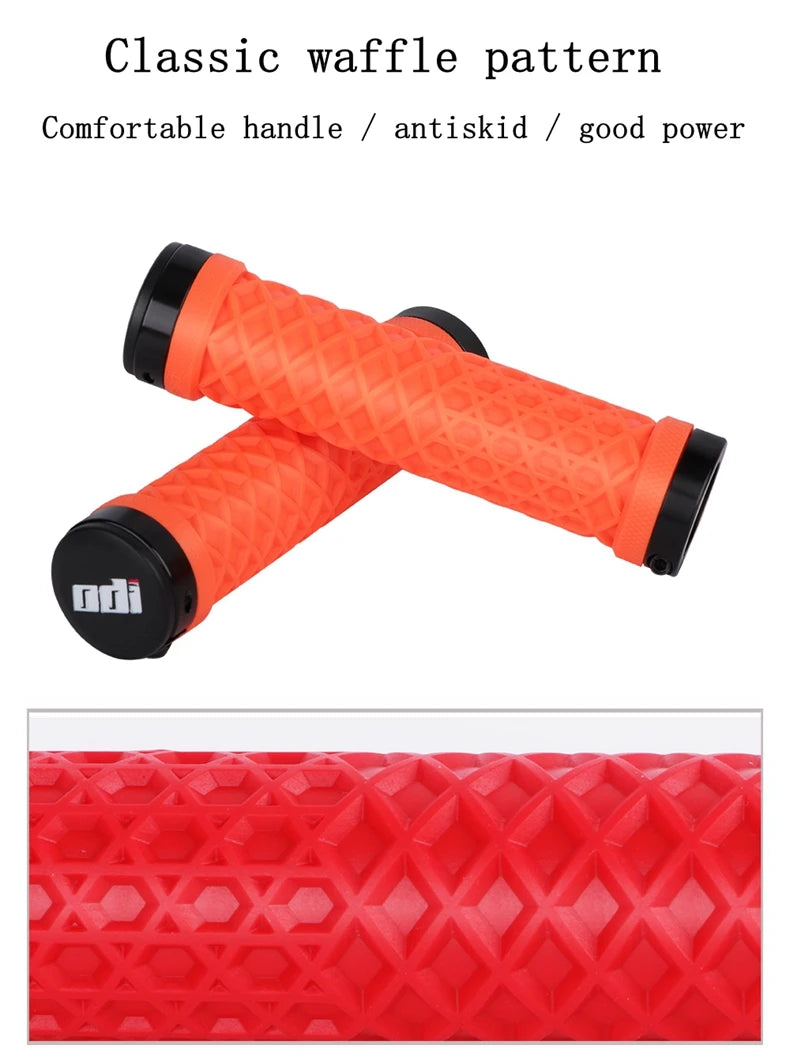 ODI Van Bicycle Handlebar Grips sillicone Lock-On Anti-slip Shock Absorption MTB Double Lock Ring for BMX Folding Bike Parts