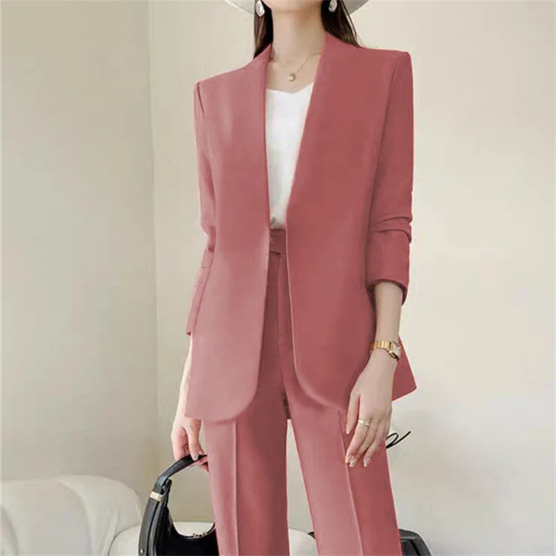 Fashion 2 Piece Sets Women Outfits Spring Autumn New in Korean Pants Sets Commuter Elegant Suit Coat 2 Piece Sets Women