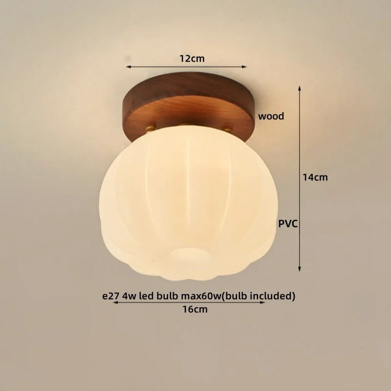 IWHD Walnut Copper LED Ceiling Lights Decoration Aisle Corridor Living Room Light Home Lighting Modern Ceiling lamp Luminaria