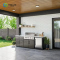 Modular Outdoor Kitchen Pod with Stainless Steel Cabinets, BBQ Grill Station and Custom Outdoor Design for Patios Customized