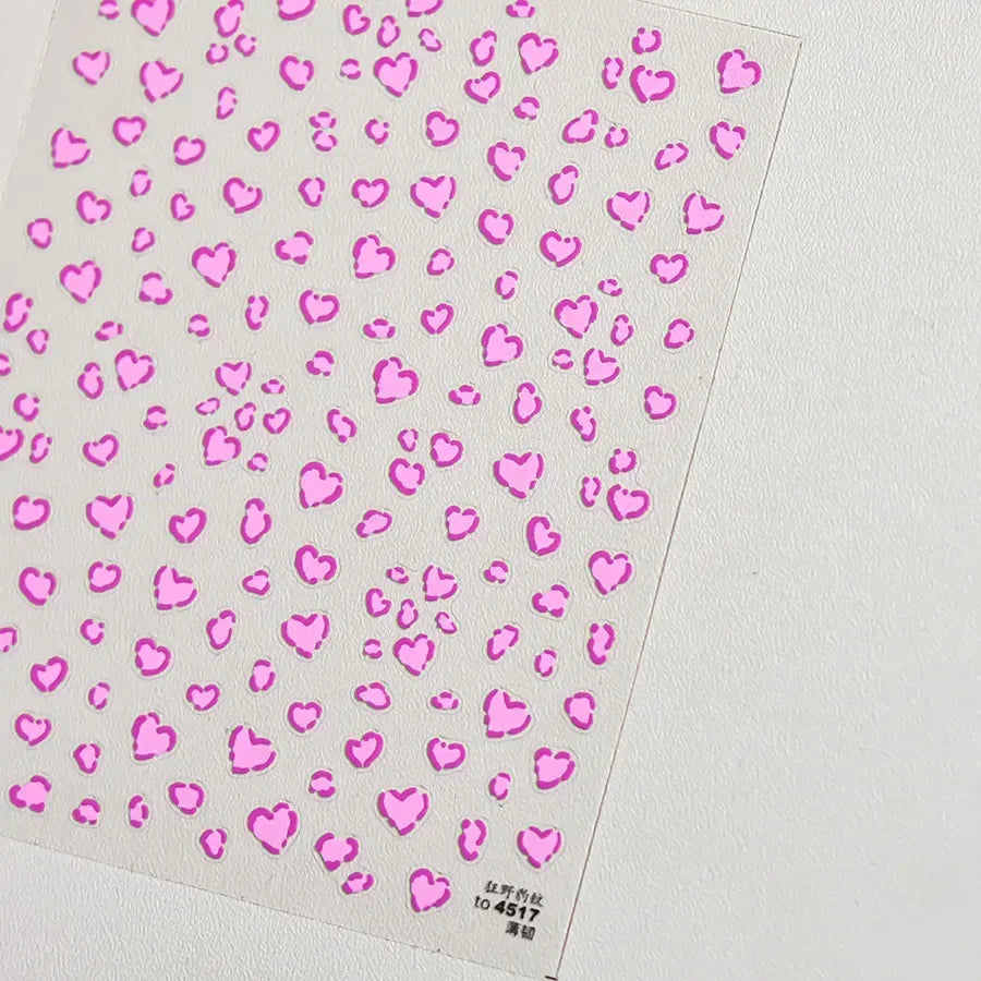 5D Gradient Love Gem Glitter Love Heart Colorful Cat's Eye Rhinestone Soft Self Adhesive Nail Art Stickers Shiny Manicure Decals