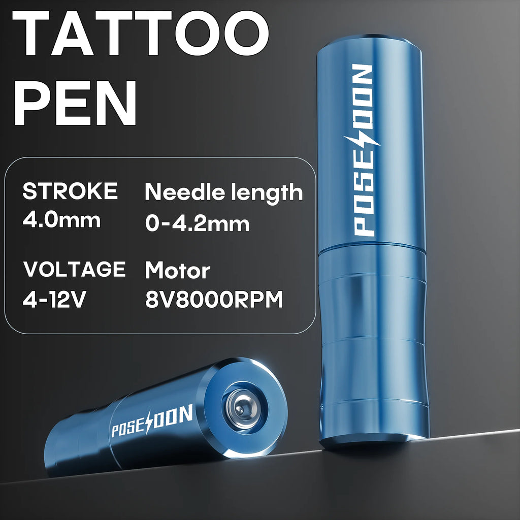 Tattoo Kit POSEIDON V5 High Quality Tattoo Pen Kit For Permanent Makeup Tattoo Machine Wireless Tattoo Power Supply Tattoo Kit