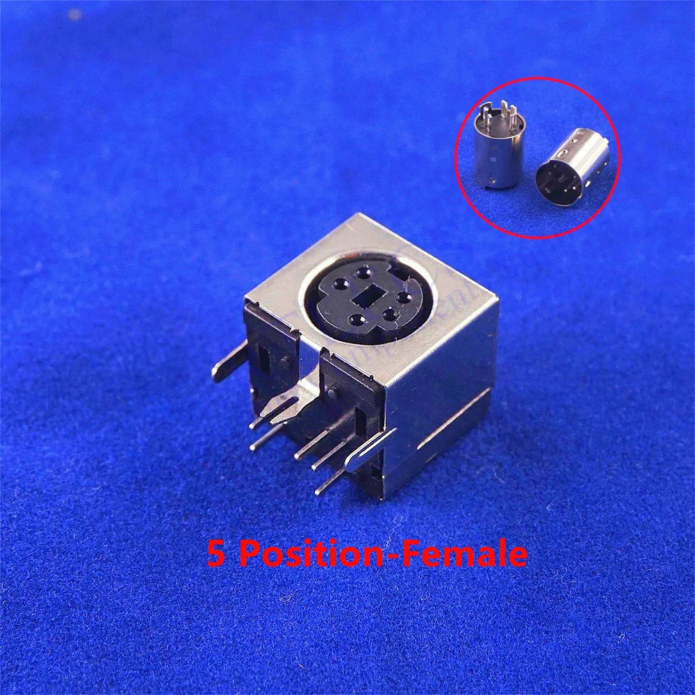 10pcs Circular Receptacle Connector Mini Din 3 4 5 6 7 8 9 10 Pin Female Din Sockets MD-SM Shield Right Angle Through Holes PCB