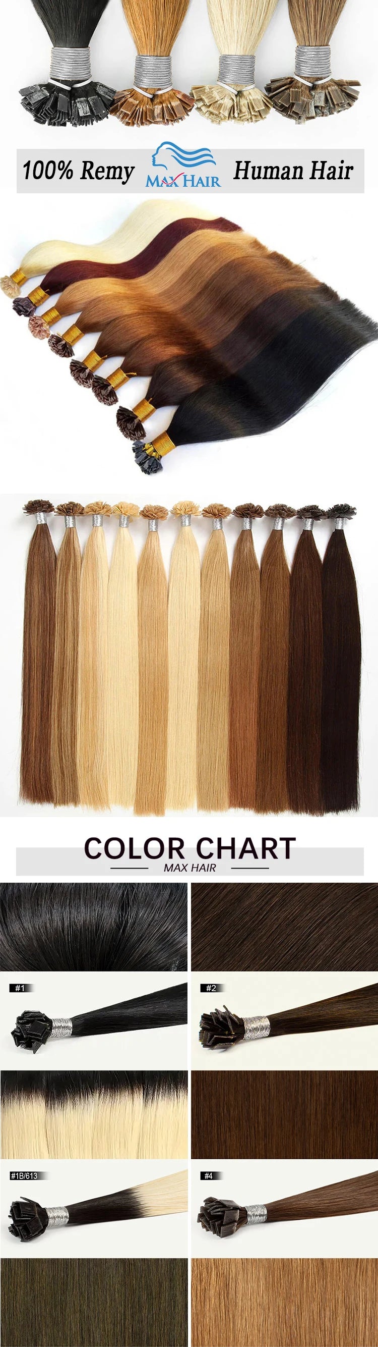 Remy Hair 1g/s 18-28 inch Real Remy Flat Tip Human Hair Extension Silky Straight Dark Brown Pre Bonded Keratin Fusion Hair