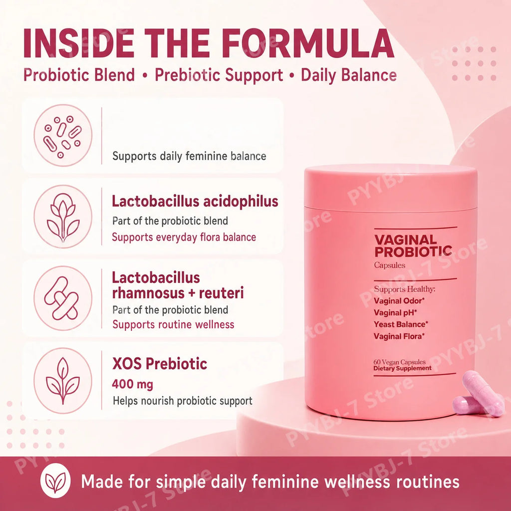Women's Probiotic Capsules  with Lactobacillus & Prebiotics for Gut and PH Balance  Promote Healthy Flora 60 Pieces