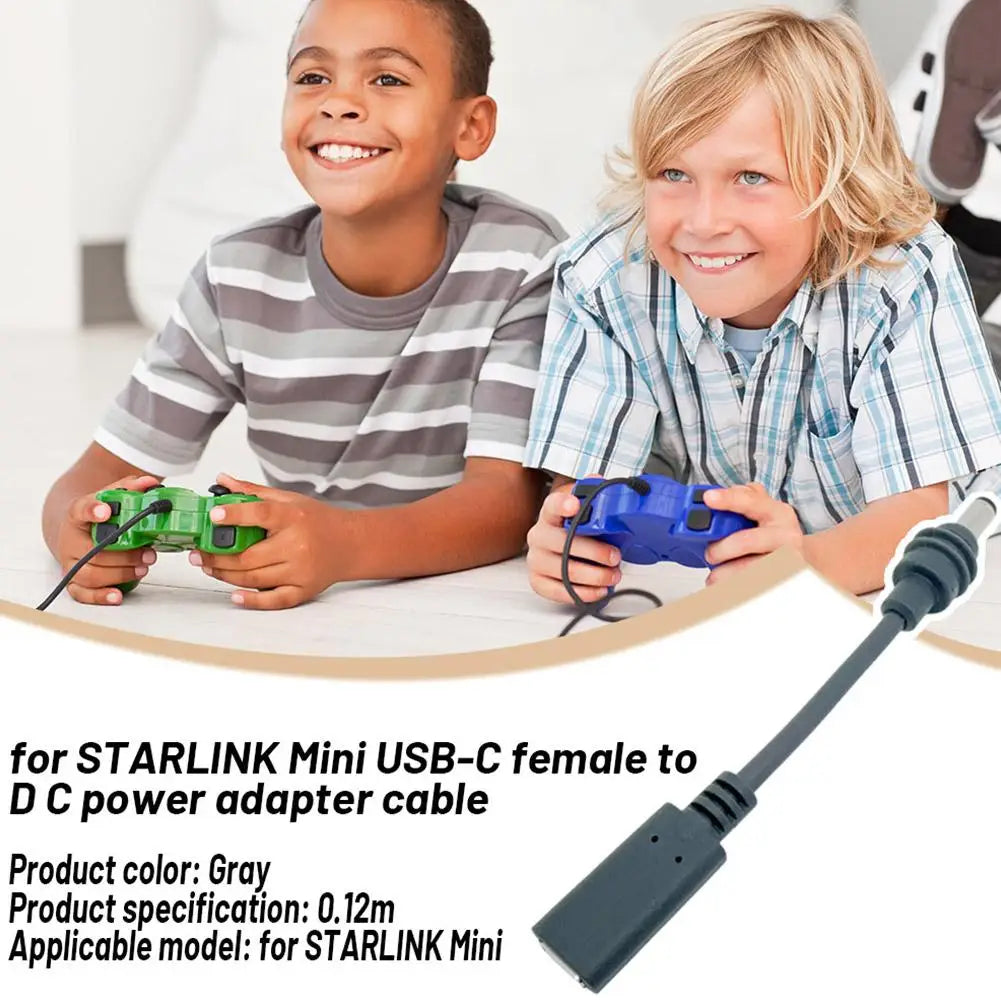 For Starlink Mini USBC Female To DC Power Adapter 12cm Waterproof Cable DC Plug For Starlink Mini For Outdoor Use Safe High Qual