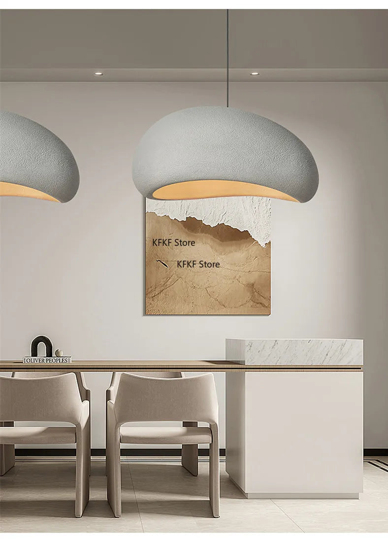 Nordic Wabi Sabi LED Pendant Light E27 Simple Chandelier Cord Suspend Lamp for Dining Room Restaurant Luminarias Fixtures