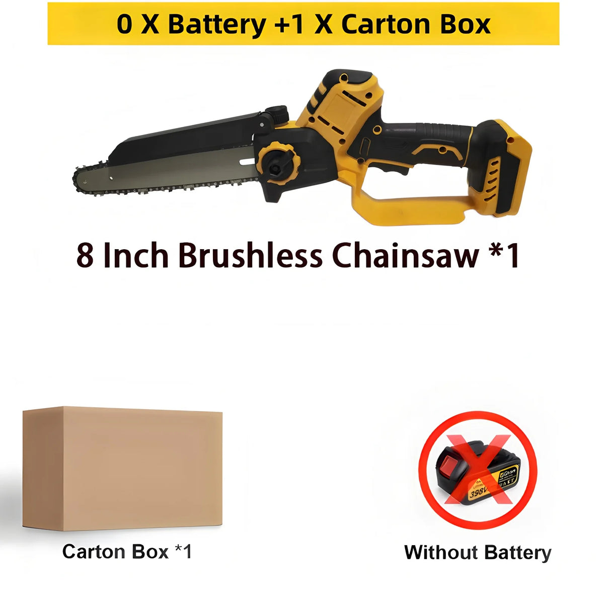 High-Power 1380W Brushless 8 Inch Chainsaw Auto Oiler Electric One Click Adjust Chain Saw Power Tools For DeWALT 18V 20V Battery