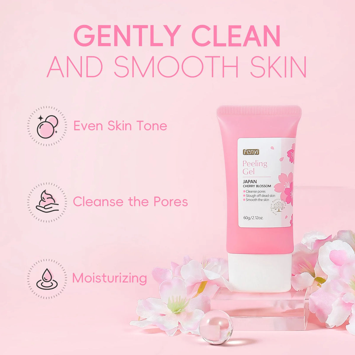 Sakura Peeling Gel Facial Exfoliation Cleans Pores Moisturizing Oil Control 60g