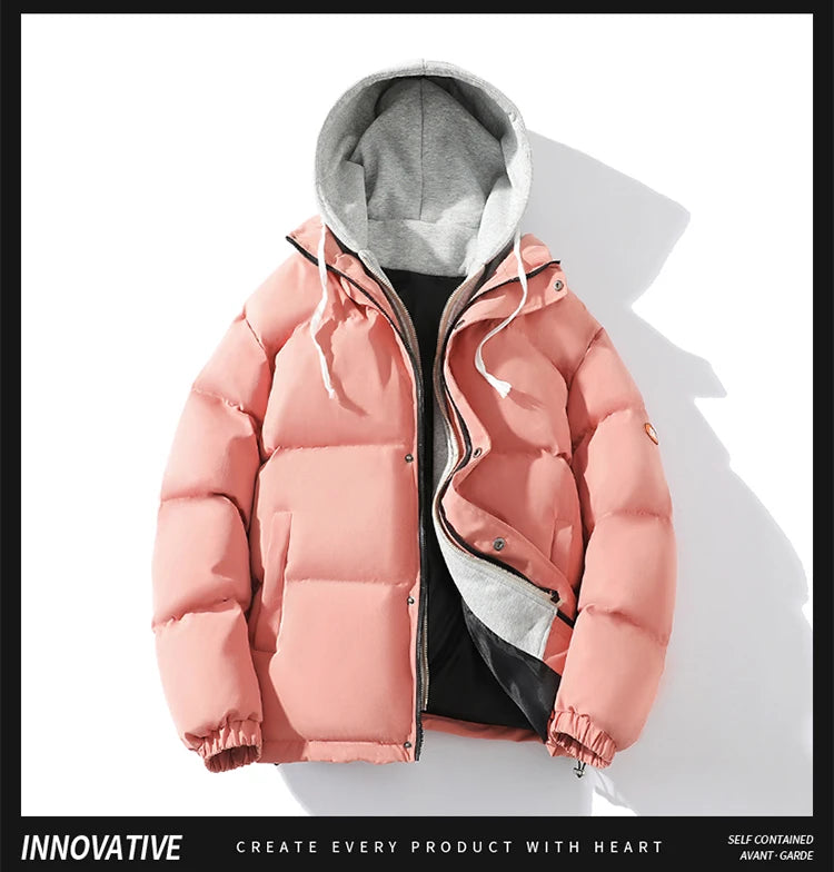 Outdoor Warm Snow Men's Long Coat Parkas Clothes New Fake Two-piece Cotton Jacket Men's Puffer Parka Winter Hooded Jacket