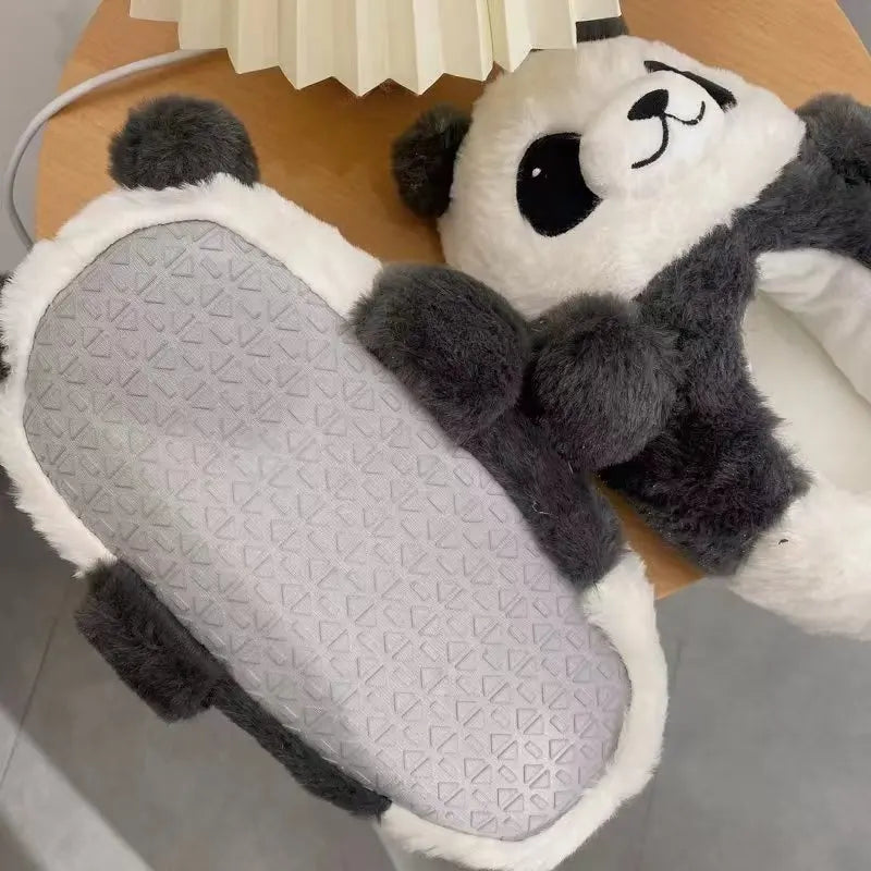 Kawaii Panda Slippers Lovers Womens Man Bedroom At Home Warm Winter Lovelys Bear Shoes For Girls Boys