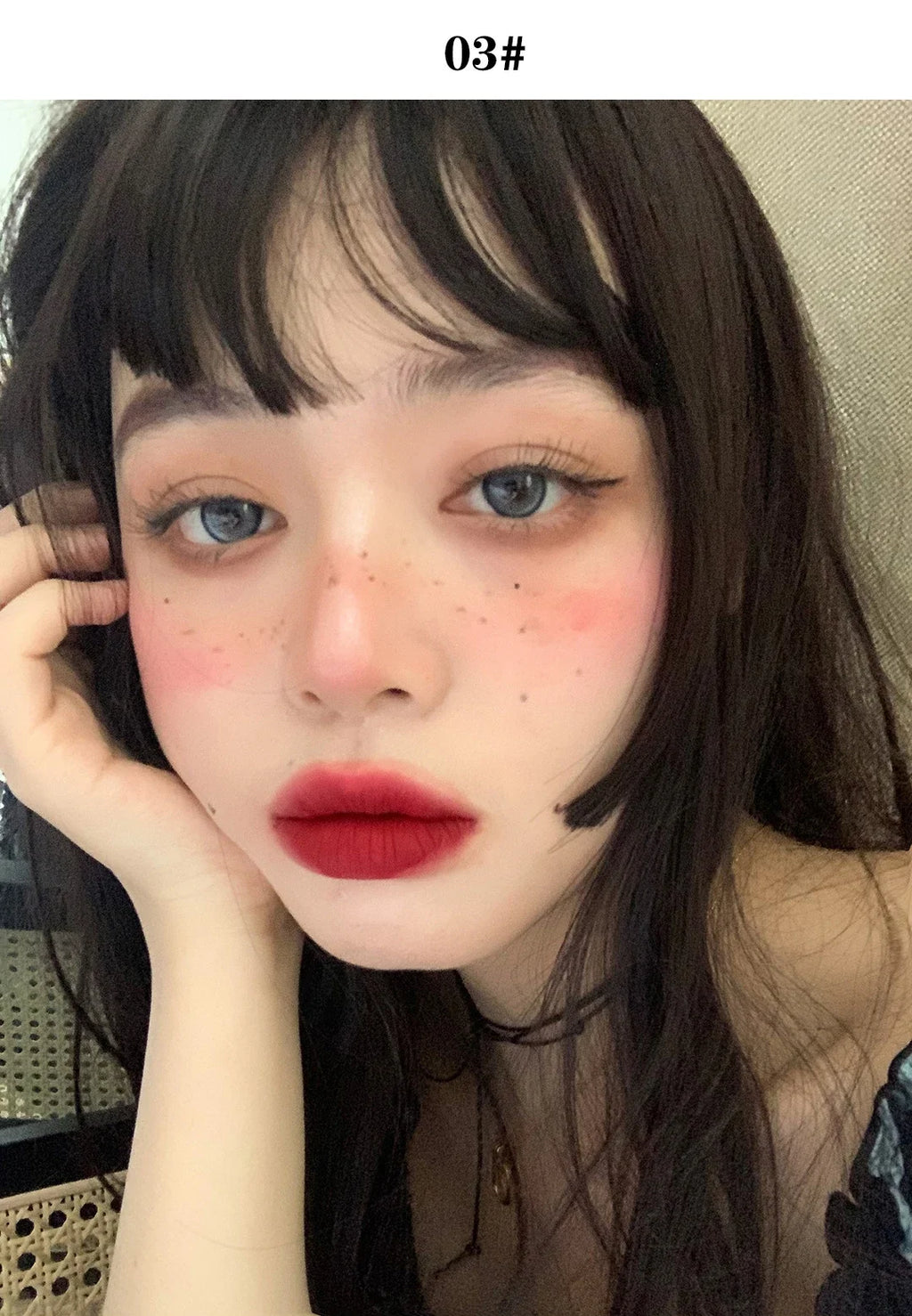 Love Air Cushion Powder Blusher with Mirror Red Rouge Matte Whitening Waterproof Makeup Cheek Tint Contour Peach Blush Cream