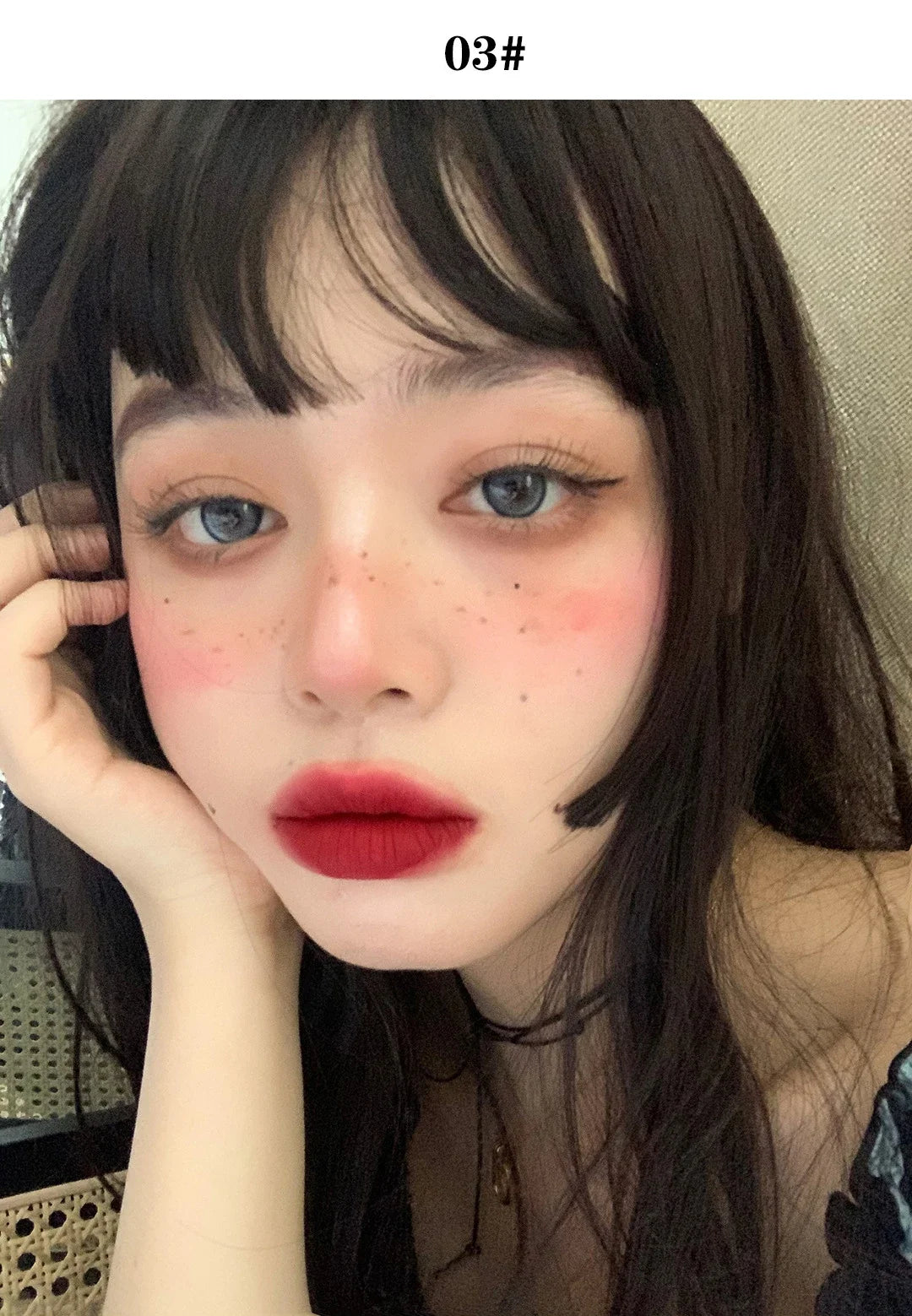 Love Air Cushion Powder Blusher with Mirror Red Rouge Matte Whitening Waterproof Makeup Cheek Tint Contour Peach Blush Cream