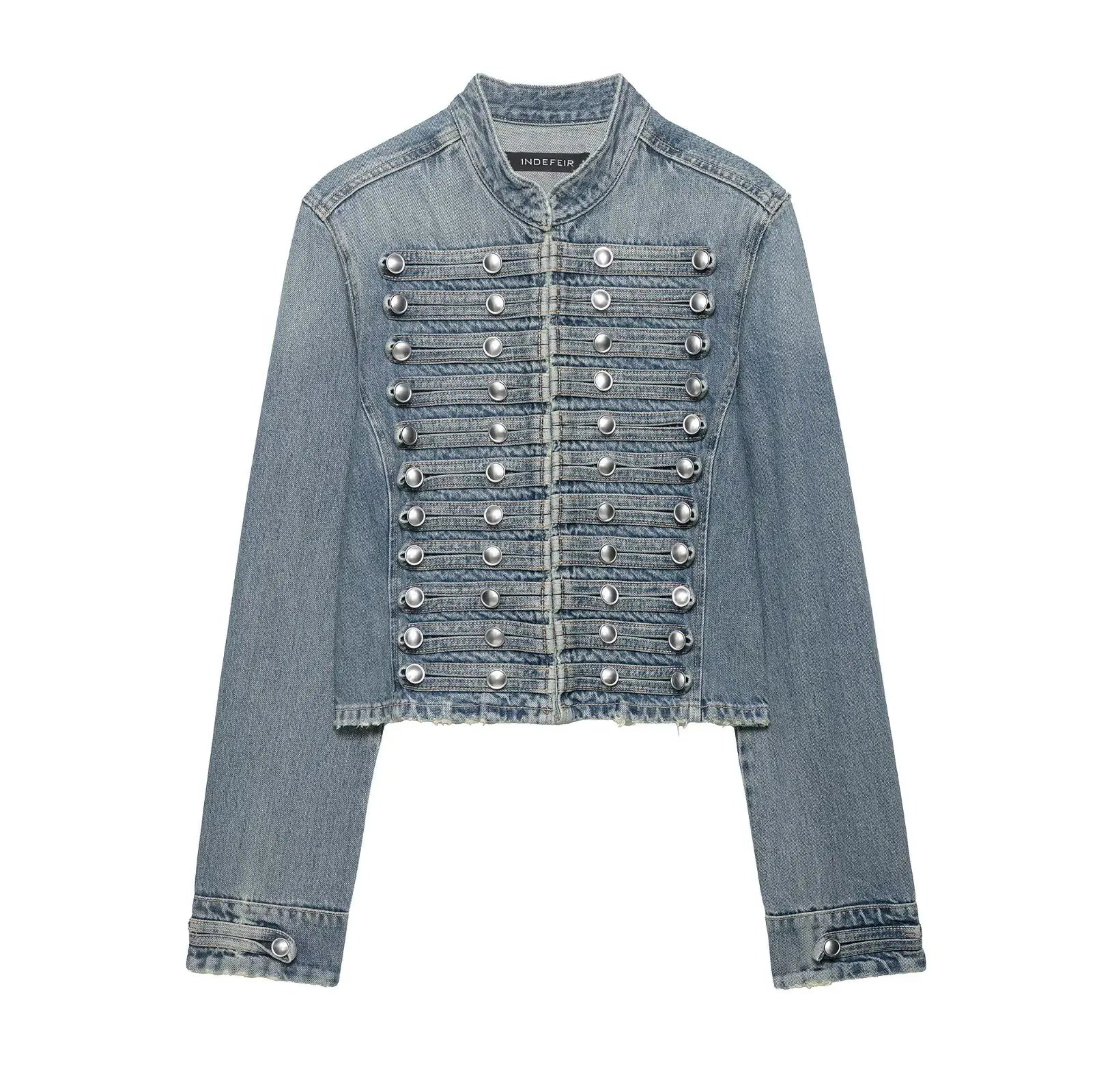 HH Women Shorts Suit Versatile Splicing Button Decoration Casual Denim Jacket+2026 Fashion High Street Low Waist Mini Shorts
