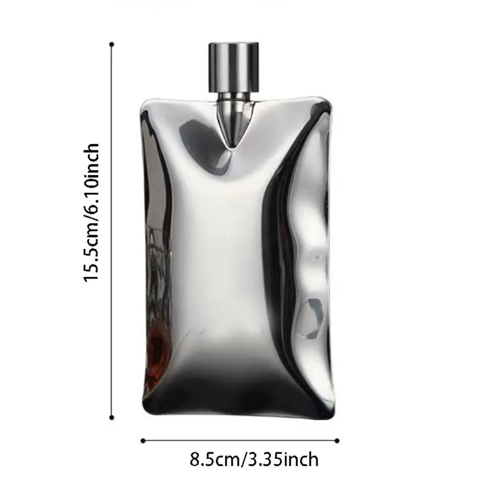 Minimalist Stainless Steel Liquor Bottle 6oz Capacity Irregular Wine Pot Portable Multipurpose Whisky Flask Home Use