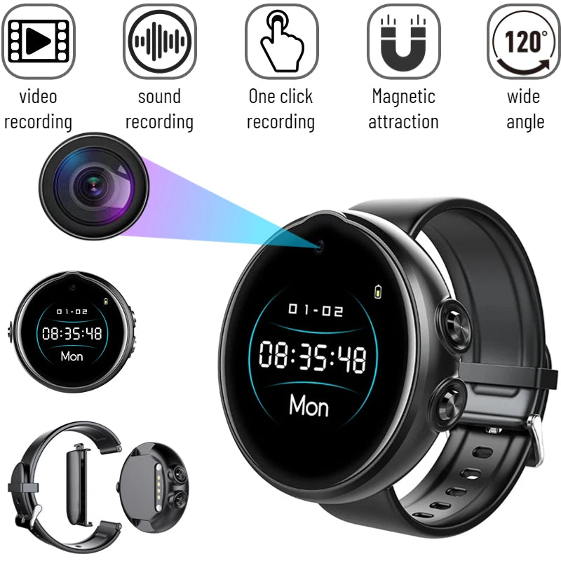 Mini Cam Sports Watch 1080P HD 3in1 Camera Wearable Camera Portable Sports DV Bracelet Camera Voice Recorder Hidden TF Card