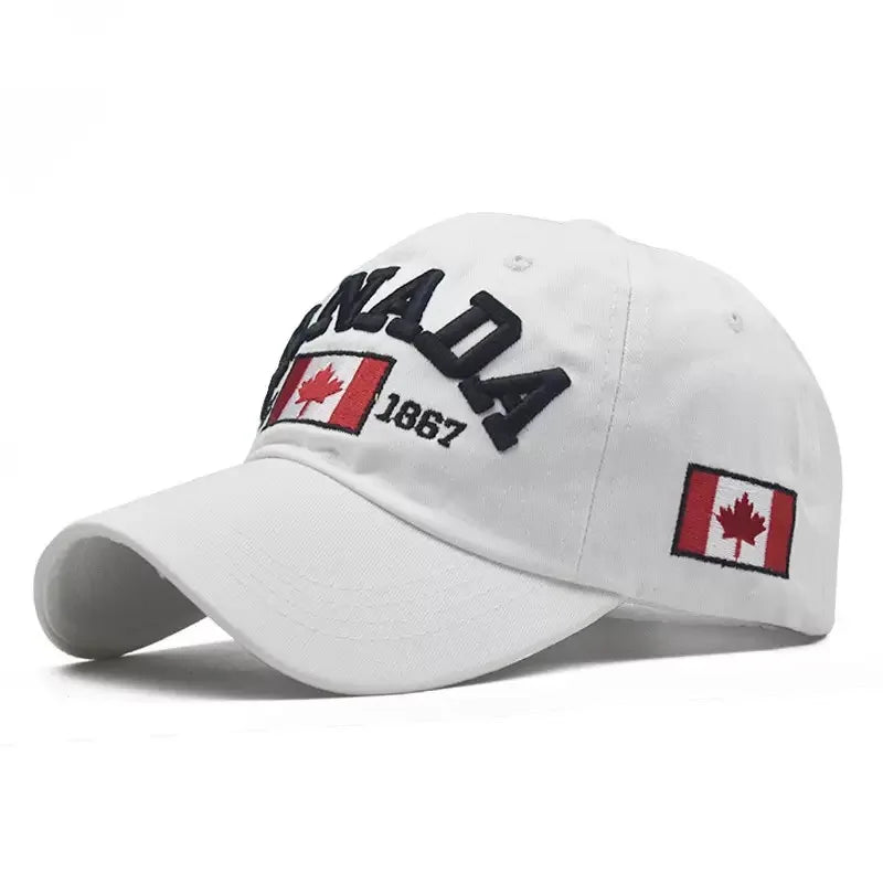 Canada Dad Unisex Cotton Baseball Cap Maple Leaf Flag Cap Embroidered Unisex Cap Outdoor Sun Hats for Adult