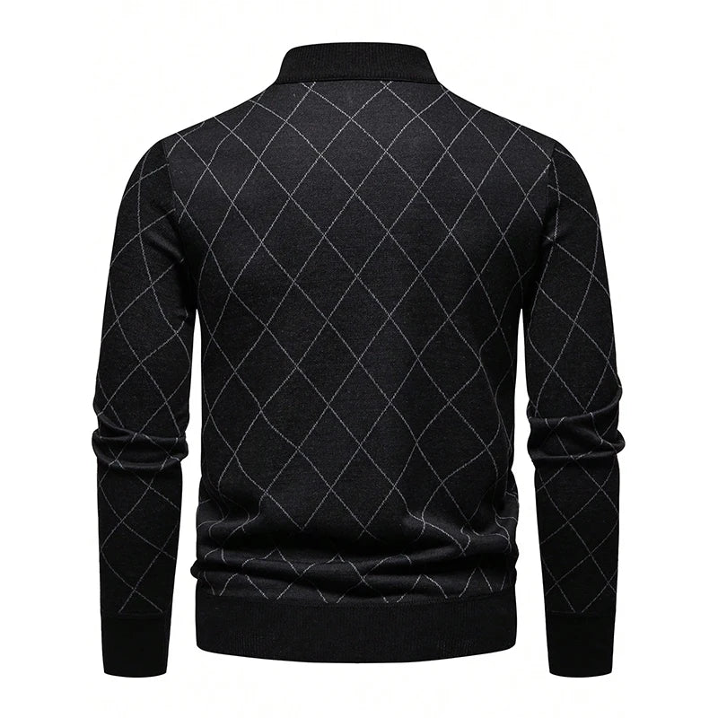 Mens Knit Sweater Half Zip Collar Pullover Casual Sport Golf Sweaters American Size Male Autumn Winter Clothes