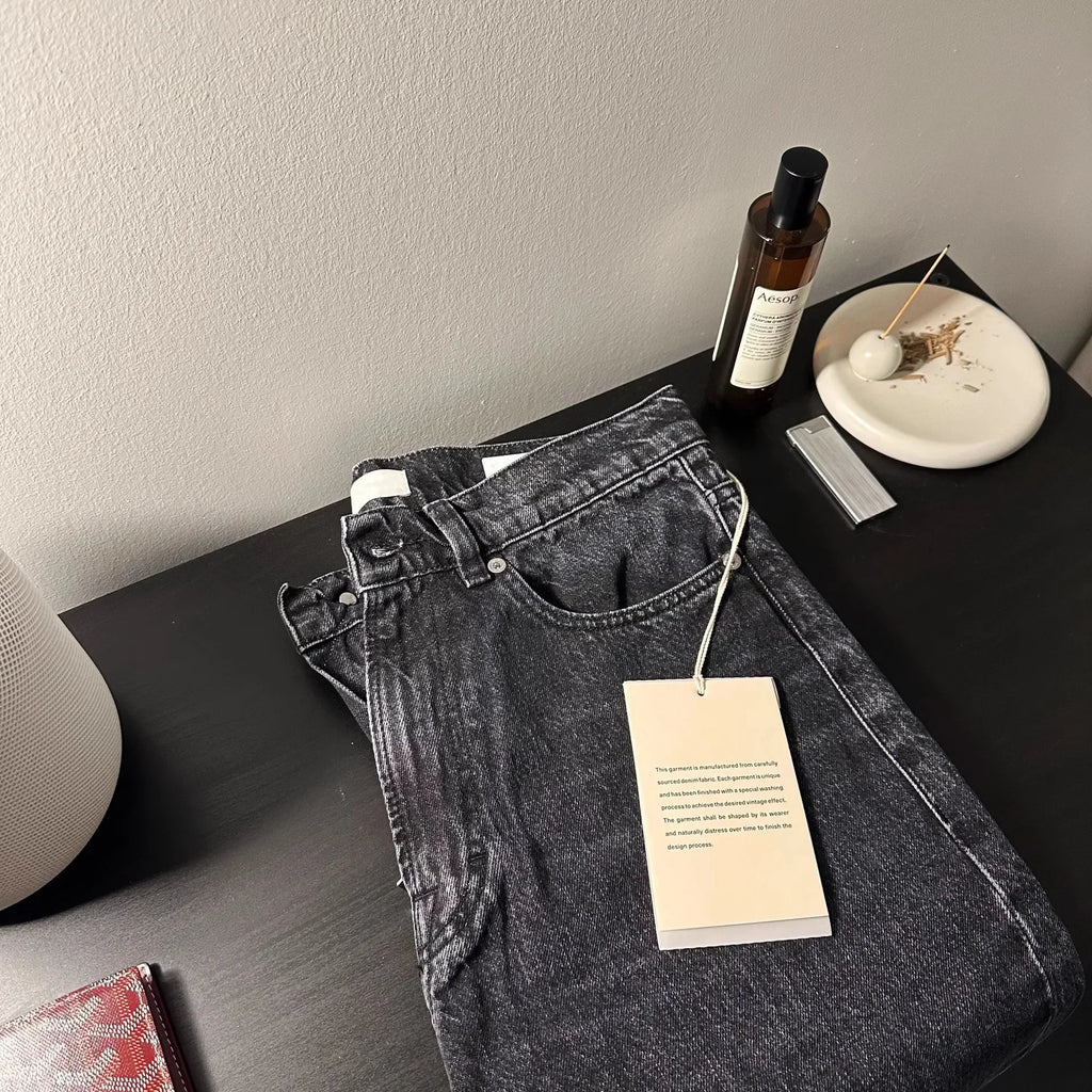 Our Legacy Washed Denim Jeans for Men Male Casual Loose Pants Mens Fashion Pants Men's Clothing Women's Clothes
