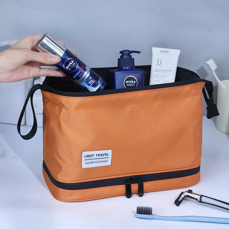 Dry and Wet Separation Men's Toiletry Bag Business Trip Portable Cosmetics Storage Bag High Value Cosmetic Bag