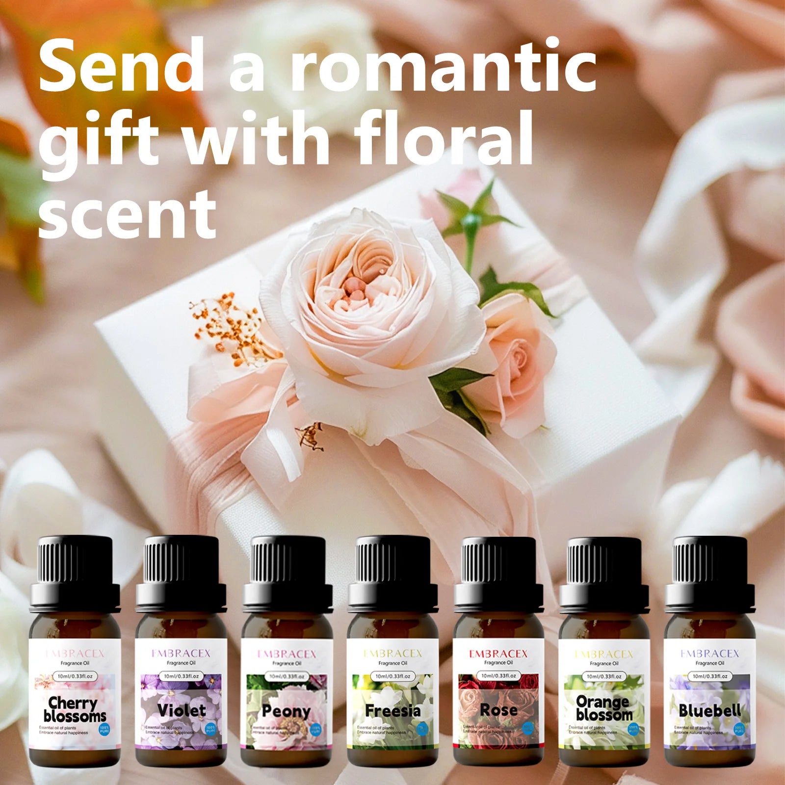 10ml Peony Essential Oils Flower perfume car Gifts women's perfumes essential oil car aroma diffuser car air-freshener