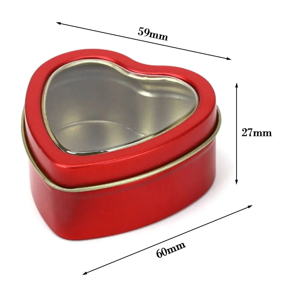 Heart Shape Metal Box Aluminum Tin Jar for Cream Balm Nail Candle Cosmetic Container Refillable Tea Cans Candy Packaging Box 1Pc