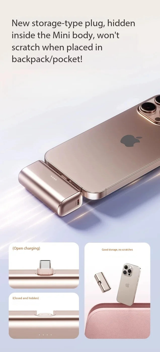 500000mAh 6000mAh 22.5W Fast Charging Mini Portable Charger USB-C Power Bank Suitable For IPhone 16/15 Series Android Devices