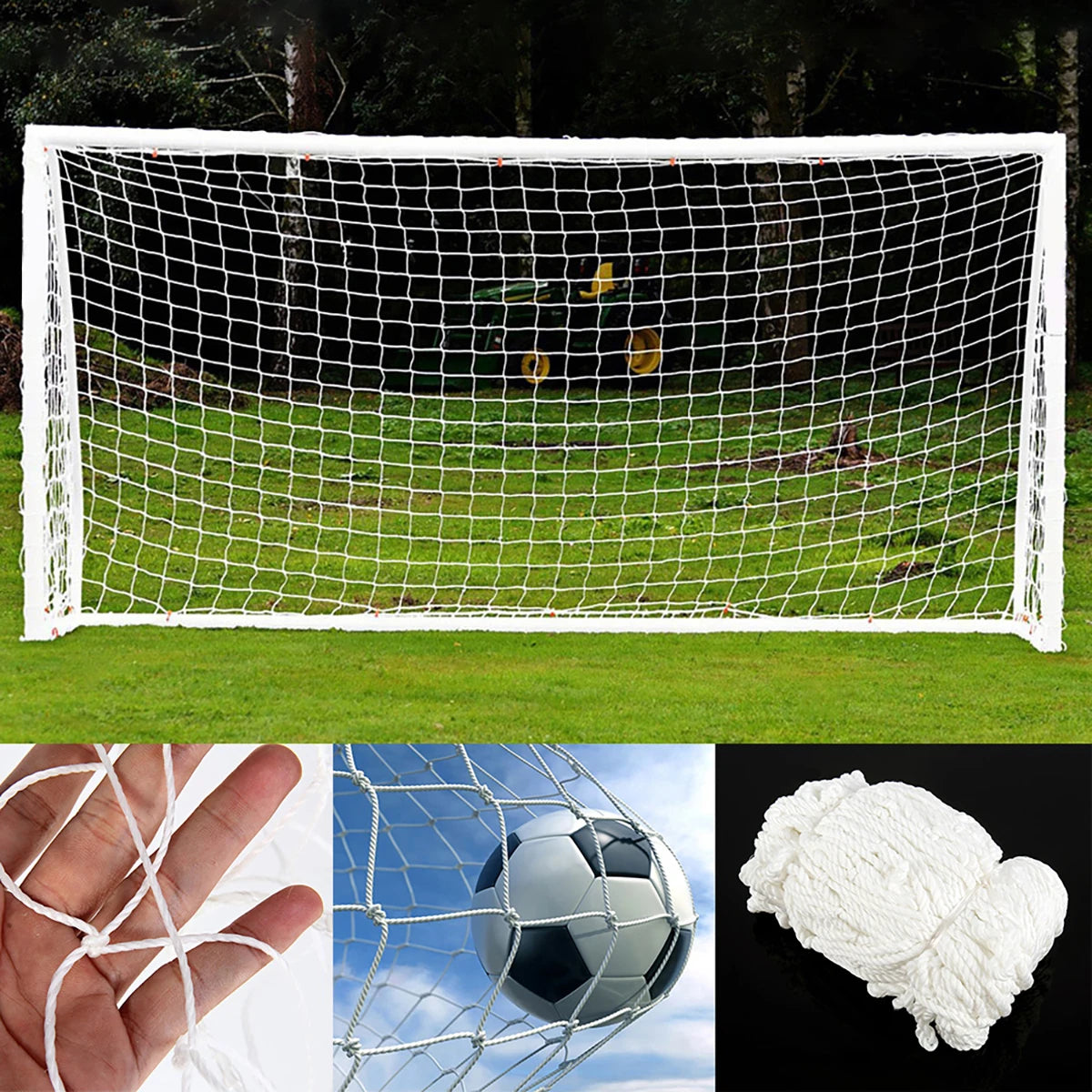 Full Size Football Net For Soccer Goal Post Junior Sports Training 1.8M by 1.2M 2.4M by 1.8M 3.6M by 1.8M Football Net High Qual