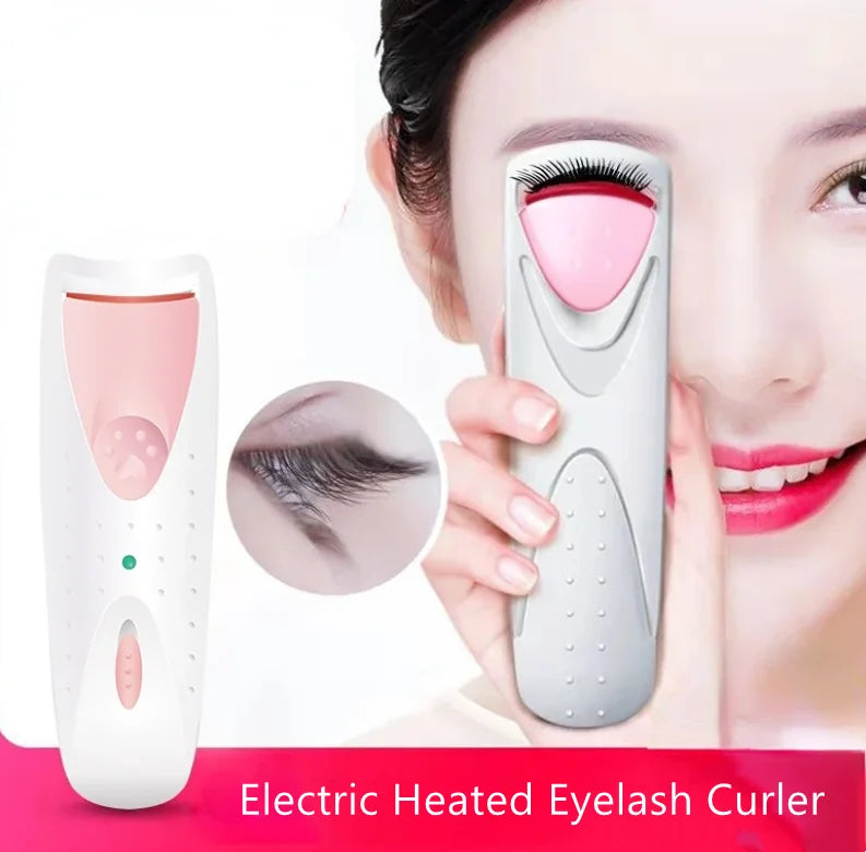 1pc Electric Heated Eyelash Curler with Eyelash Card Makeup Eye Lashes Curler Tools Longlasting Eye Lash Perm Eyelashes Clip