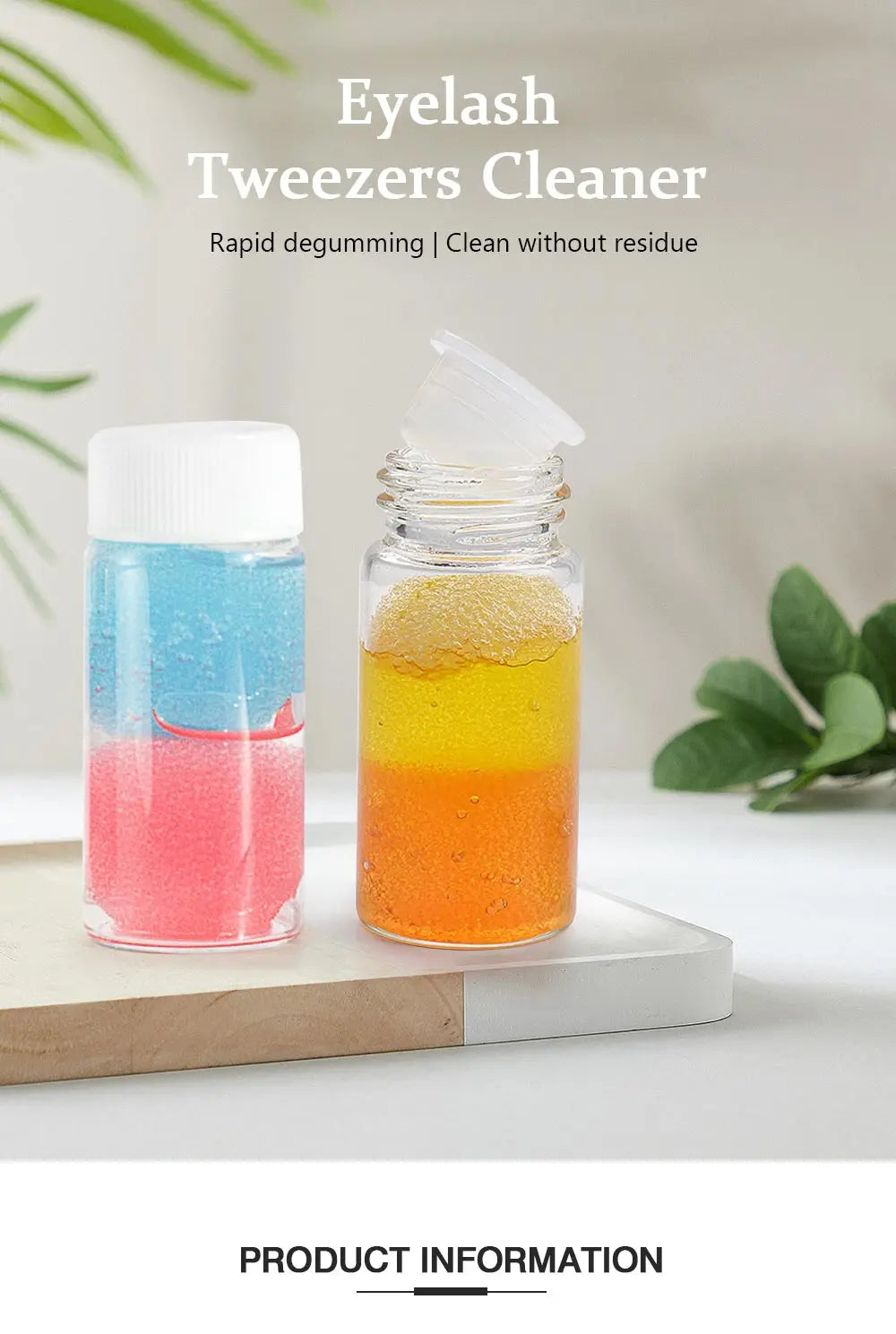 Eyelashes Tweezers Cleaner Eyelash Extension Tweezers Cleaning Tools with Glue Remover Liquid and Sponge Ball Cleaning Glue