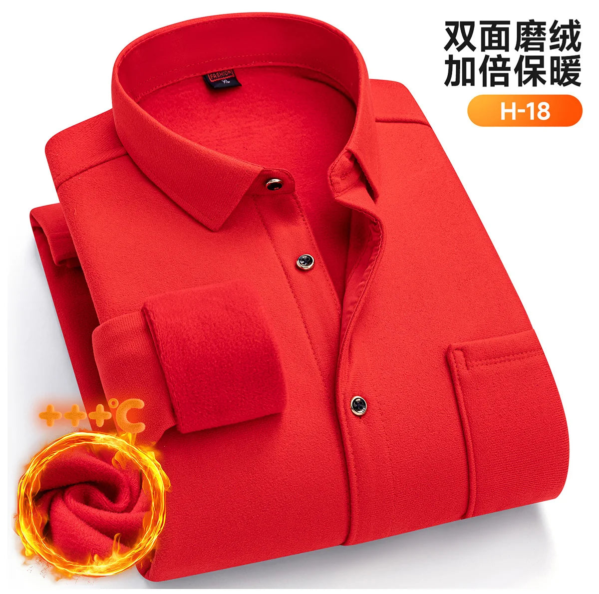 Plus Size 8XL 7XL 6XL Men's Thickene Shirt Long Sleeve Fleece Warm Winter Autumn Casual Soft Print Daily Thermal Male Clothing