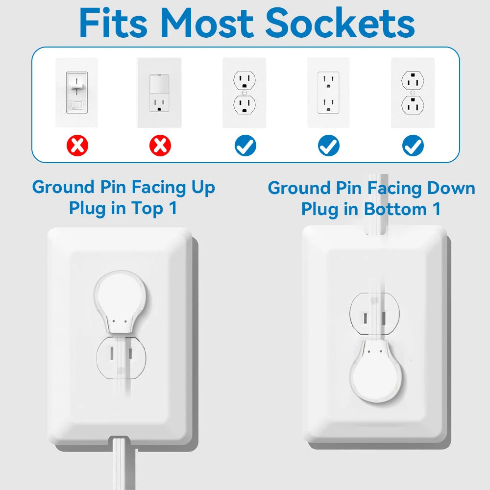 3 FT Extension Cord Power Strip with 3 AC Outlet 3 Prong Plug Extender, Cover Plate, Wire Splitter 16AWG, Standard Grounding, UL