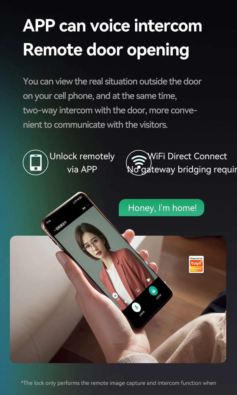 Glomarket Tuya Wifi App Unlock Digital Door Lock 3D Face Fingerprint Recognition Smart Video Intercom Aluminum Door Cloud