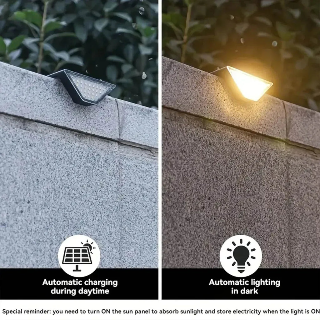 Outdoor Solar Step Lights, Warm White Light,IP66 Waterproof, Auto On, for Patio, Yard, Driveway, Porch Decoration