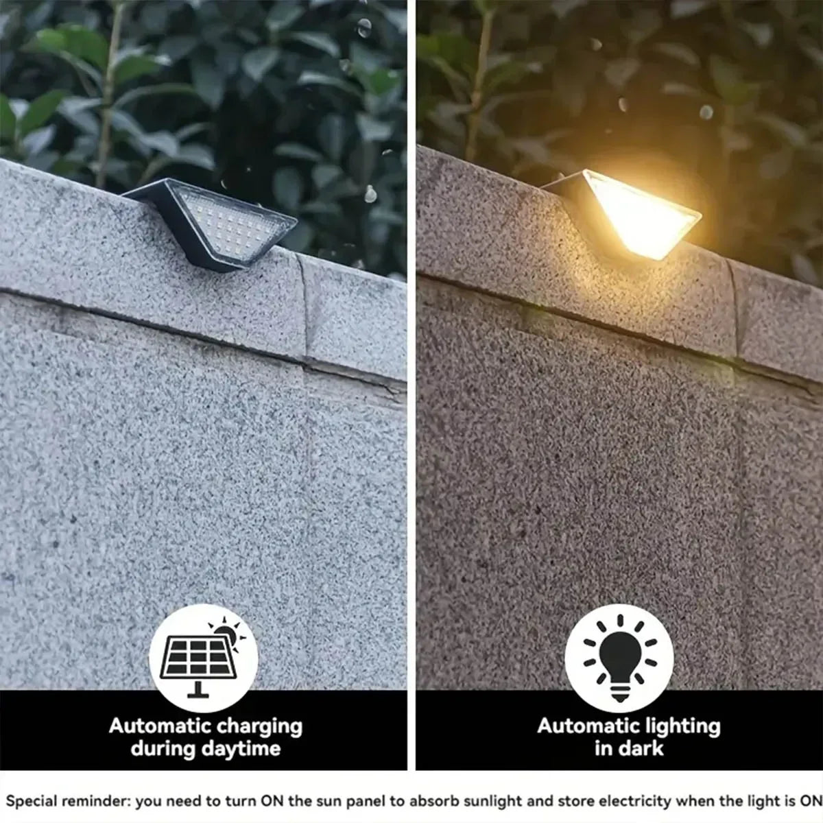 Outdoor Solar Step Lights, Warm White Light,IP66 Waterproof, Auto On, for Patio, Yard, Driveway, Porch Decoration