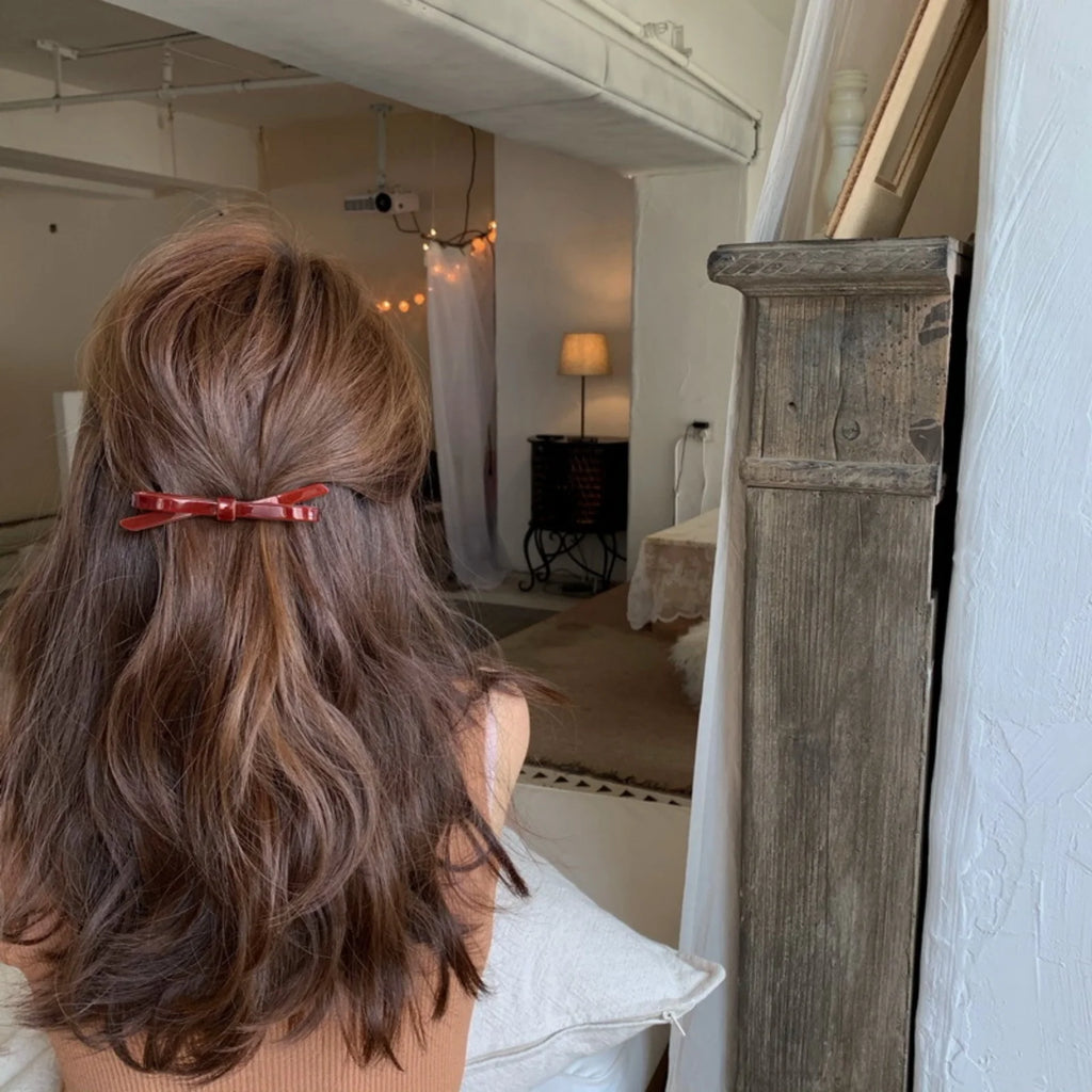 Korean Hairpin Headdress Clip Side Girl's Word Clip Female Online Influencer Bow Back Head Bangs Top Clip Headdress Hair Pins