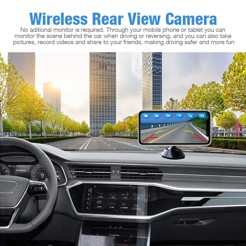 Wireless WiFi Car Rear View Camera Night Vision HD Car Backup Camera IP67 Waterproof Vehicle Camera Support for Android IOS