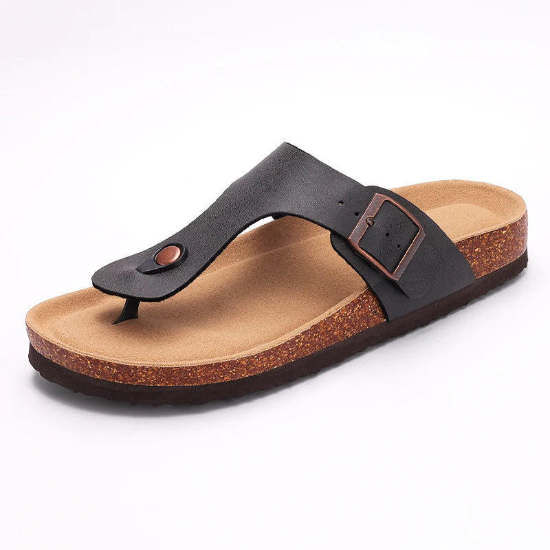 Crestar Womens Mens Sandals Fashion Adjustable Buckle Cork Footbed Slides Outdoor Beach Sliipers with Comfortable Arch Support